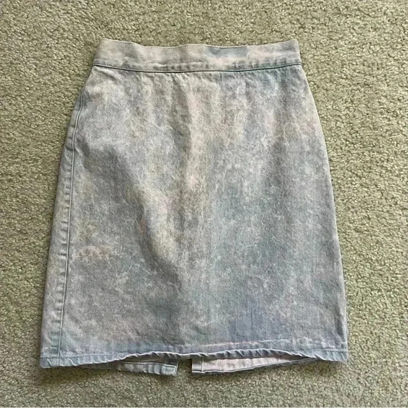 Bongo Vintage 90’s Gene Motesano Jean Skirt Pink Wash Women’s Size 7 Style 17302 - Picture 1 of 12